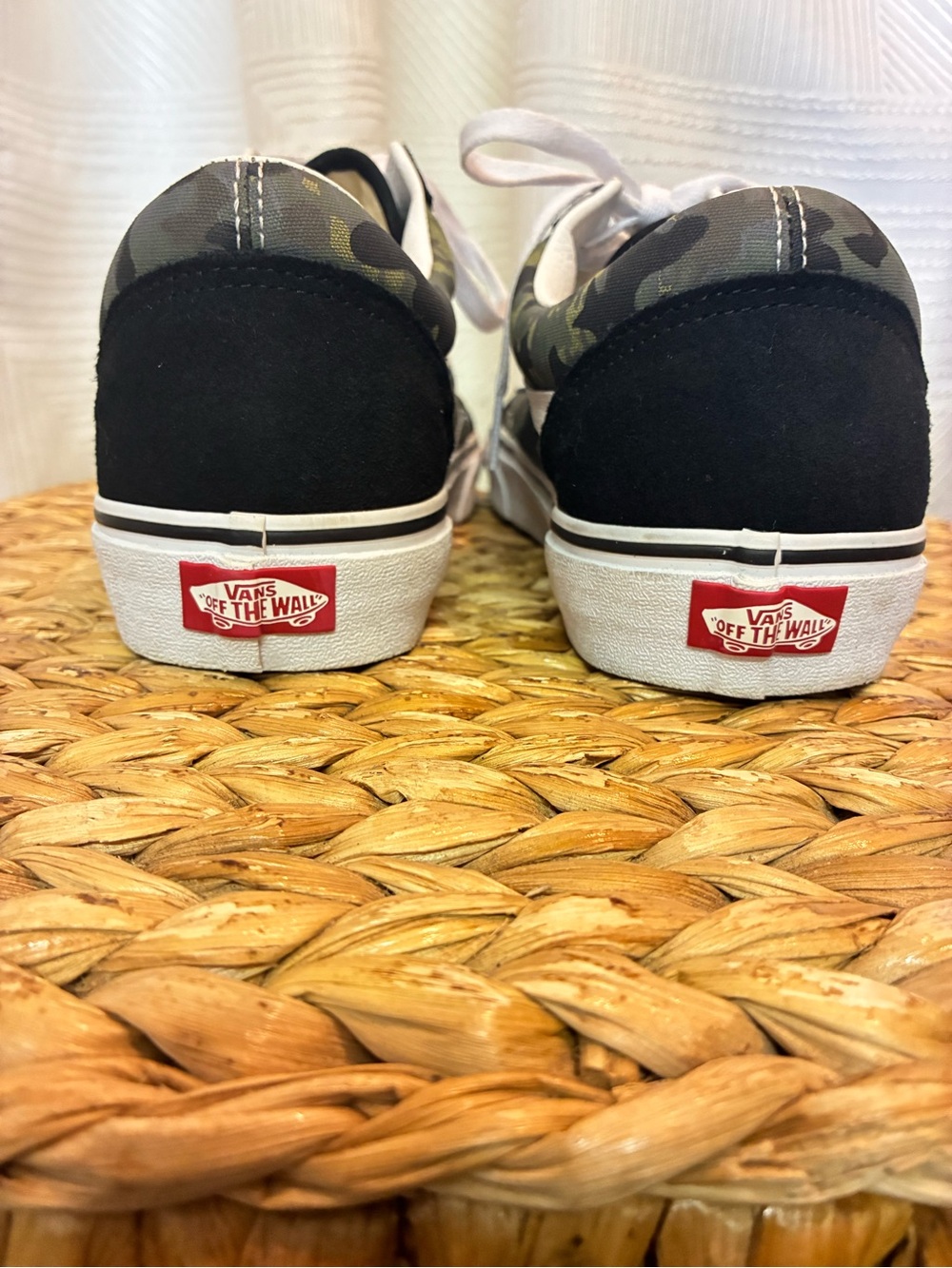 Vans Old Skool Low Top Sneakers - Black & Green Camo Mens Sz 10.5 - Picture 4 of 8